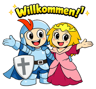 Ritter und Prinzessin heissen willkommen
